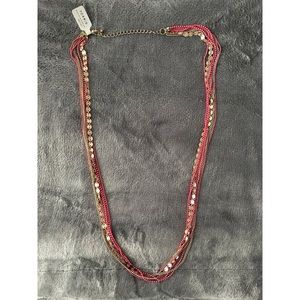 Torrid gold and pink multi chain long necklace